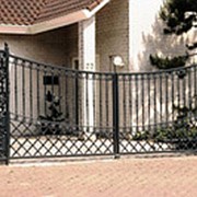 Ворота с калиткой кованые вк 32 фотография