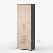 Шкаф 2-дверный с ящиками Соло 054 Корпус венге, фасад дуб молочный/дуб молочный фотография