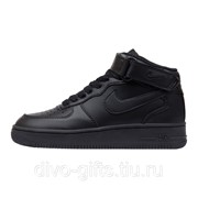 Кроссовки Nike Air Force 1 Mid '07 Black Leather арт 5001-2 36 EUR 22,5 см фотография