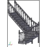 Лестница с забежными ступенями и поворотом на 180* СТ-2700З-2 фото