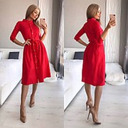 Однотонное платье женское ТК/-2164 - Красный фотография