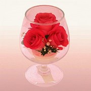 GSR Цветы в стекле: Композиция из натуральных роз.
