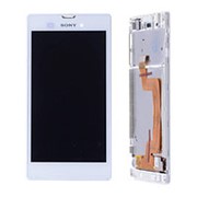 Дисплей для Sony T3 в сборе с тачскрином на рамке (White) фотография