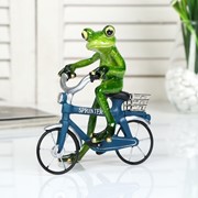 Сувенир полистоун лак “Лягушонок на велосипеде“ 17х5,5х15,5 см фотография