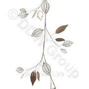 Декор Веточка с листьями металлич. бел,перламутр. 130см фотография