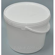 Ведро 5 л из пищевого пластика круглое с крышкой (белое)