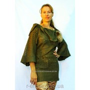 Платье- туника из оливкового трикотажа фотография