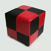 Банкетка шахматы красный/черный (куб) фотография
