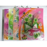 Пакет подарочный пластиковый “Нарисованные цветы“ мix 6 фотография