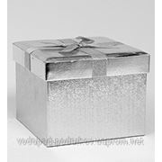 Подарочная коробка “Куб серебряный“ 14*18*18 фото