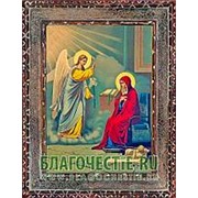 Благовещенская икона Благовещение, копия старой иконы, печать на дереве Высота иконы 11 см фото