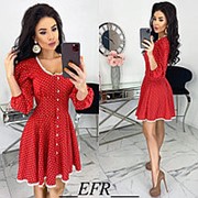 Платье женское в горошек (5 цветов) ЕФ/-506 - Красный фотография