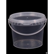 Ведро пластиковое прозрачное 500 мл с крышкой фото