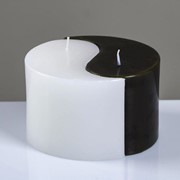 Свеча двудольная призма Инь-Янь "Классика", 125x75мм, черно/белая