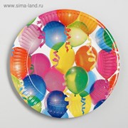 Тарелка бумажная «Воздушные шарики», 18 см