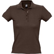 Рубашка поло женская PEOPLE 210 шоколадно-коричневая, размер S