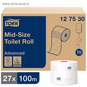 Туалетная бумага для диспенсера для диспенсера Tork Mid-size в миди рулонах (T6), 100 метров фото
