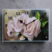 Часы настенные, серия: Цветы, “Белые розы“ микс 25х35см фото