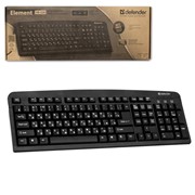 Клавиатура проводная DEFENDER Element HB-520, РАЗЪЕМ PS/2, 104 клавиши + 3 дополнительные клавиши, черная,