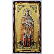 Икона Стефан Великий, Святой мученик рост, в фигурном киоте, с багетом большая Храмовая, 61х112 фото