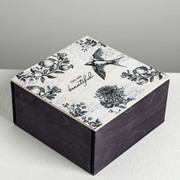 Ящик деревянный с магнитом Beautiful, 20 × 20 × 10 см фото