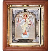 Икона аналойная малая Ангел Хранитель, прямой киот, риза, 17х20 фото