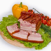 Мясные деликатесы - Грудинка Классическая варено-копченая фотография