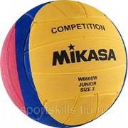 Мяч для водного поло "MIKASA W6608W" р.2, jun, резина, вес 300-320 г, дл. окр.58-60см,желт-син-роз