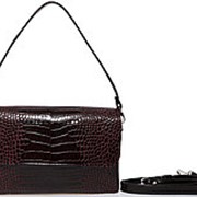 Женская бордовая сумка из натуральной кожи фото