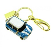 USB Флешка Uniq МАШИНКА MINI COOPER, эмаль, голубая, брелок, карабин SiliconPower/Kingston фото