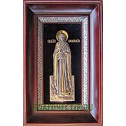Ялтинская церковная мастерская Анастасия, святая великомученица, ростовая серебряная икона с золочением в киоте Высота иконы 29 см фото