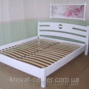 Белая деревянная кровать Сакура (190\200*150\160) массив - сосна, ольха, дуб.