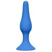 Синяя анальная пробка Slim Anal Plug Large - 12,5 см. фотография