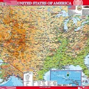 United States of America. Фізична карта, м-б 1:3 000 000 (на планках) фотография