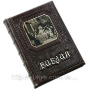 Библия в гравюрах Гюстава Доре, подарочный кожаный переплет ручной работы фото