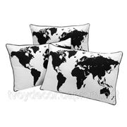 Подушка декоративная “Карта мира“ фото