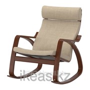 Кресло-качалка классический коричневый, Исунда бежевый ПОЭНГ фото