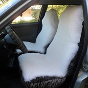 Накидка на кресла в автомобиль, овчина 51, белая фото