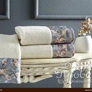 Подарочный набор полотенец для ванной 2 пр. Tivolyo Home ANIKA хлопковая махра кремовый фото