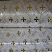 Атлас с золотым накатом фото