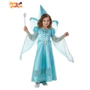 Карнавальный костюм “Сказочная фея“, бархат, р-р 30, рост 116 см, цвет голубой фотография
