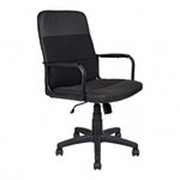 Офисное кресло AV 209 PL МК ткань/кожзам черный (подлокотники металлические) фото