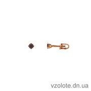 Золотые пусеты с фианитом (цирконием) фото