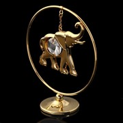 Сувенир «Слон в кольце», 3×7×8 см, с кристаллом Сваровски фото