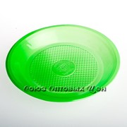 Тарелка одноразовая десертная Д-165мм. РР зеленая М 100/2400 фотография