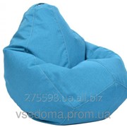 Зеленое кресло-мешок груша 100*75 см из микро-рогожки S-100*75 см, голубой фото