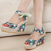 Босоножки в цветочек на платформе фото