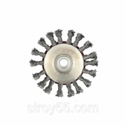 Щетка для УШМ, 115 мм, М14, “тарелка“, крученая металлическая проволока// MATRIX фото