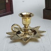 Подсвечник “Листок“ на 1 свечу, латунь 9,5х9,5х5 см фотография