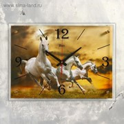 Часы настенные, серия: Животный мир, “Лошади“ 40х56 см, микс фотография